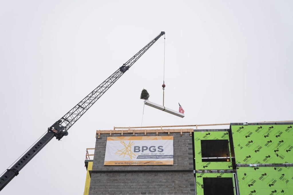 bpgs construction homewood suites wilmington tops out