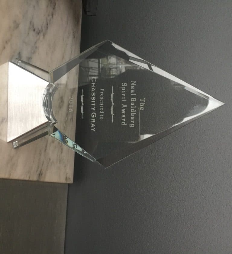 Chassity Gray Awarded the 2016 Buccini/Pollin Group Neil Goldberg Award