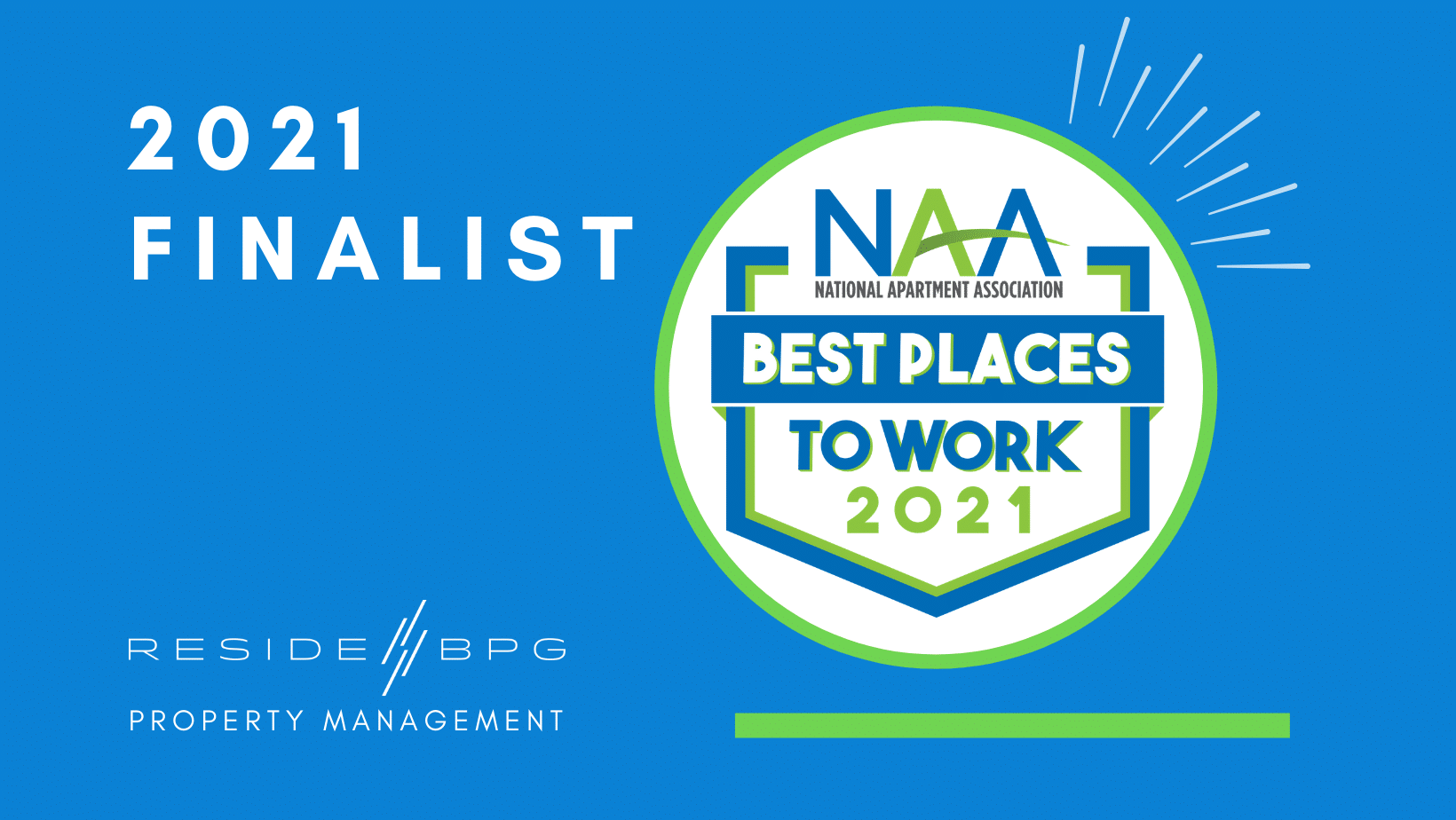 ResideBPG Named Finalist in 2021 NAA Best Places to Work Awards